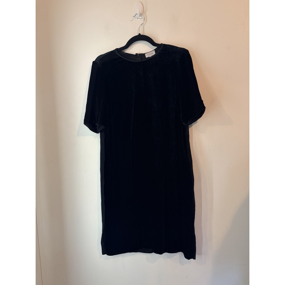 Vintage Jigsaw Silk Velvet Sheath Dress Black US Size 6 Stretch Short‎ Sleeve